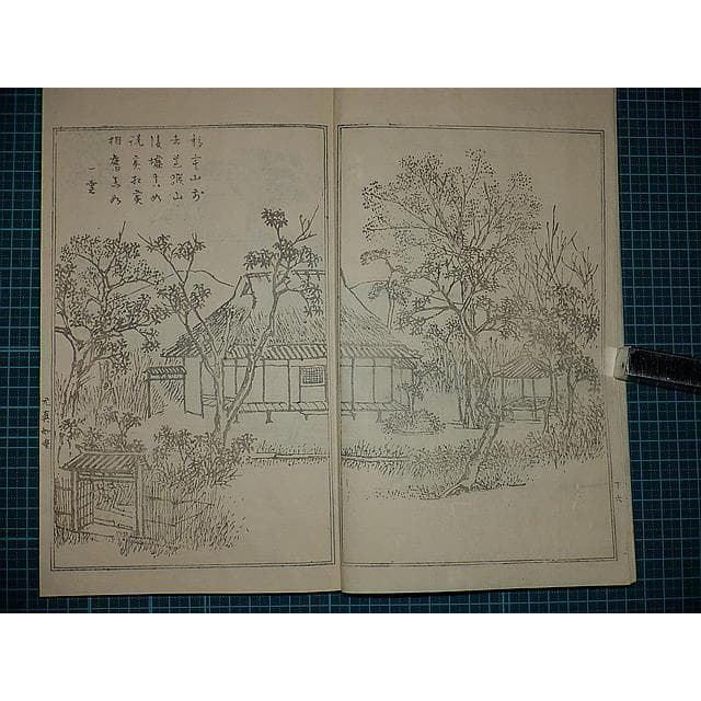 Edo Woodblock Book Teito Gakei Ichiran Keio Recut Reissue Monochrome Kyoto Views Rai Sanyo Kawamura Bunpo