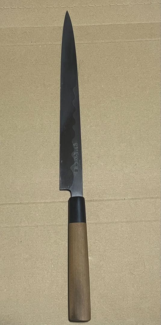 Fugu-biki Yanagiba Sashimi Knife Aoni Blue Steel 27 cm Blade with Box (purchased at Tsubaya)