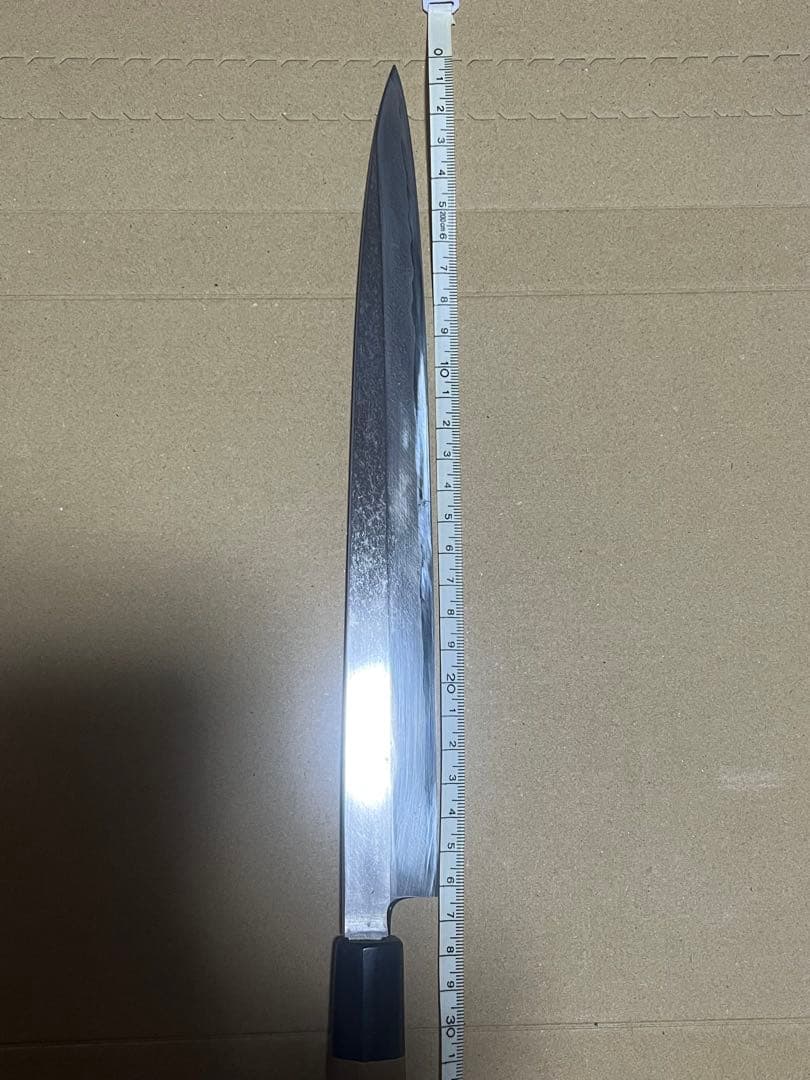 Fugu-biki Yanagiba Sashimi Knife Aoni Blue Steel 27 cm Blade with Box (purchased at Tsubaya)