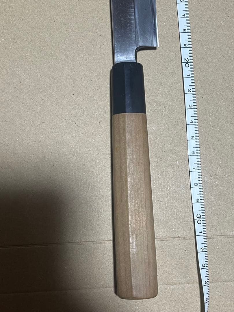 Fugu-biki Yanagiba Sashimi Knife Aoni Blue Steel 27 cm Blade with Box (purchased at Tsubaya)