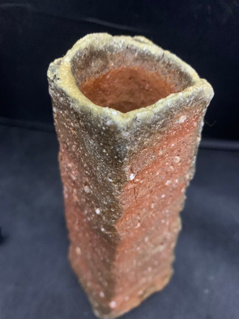 Kiyoko Koyama Shigaraki Ware Cylindrical Vase with Tomobako