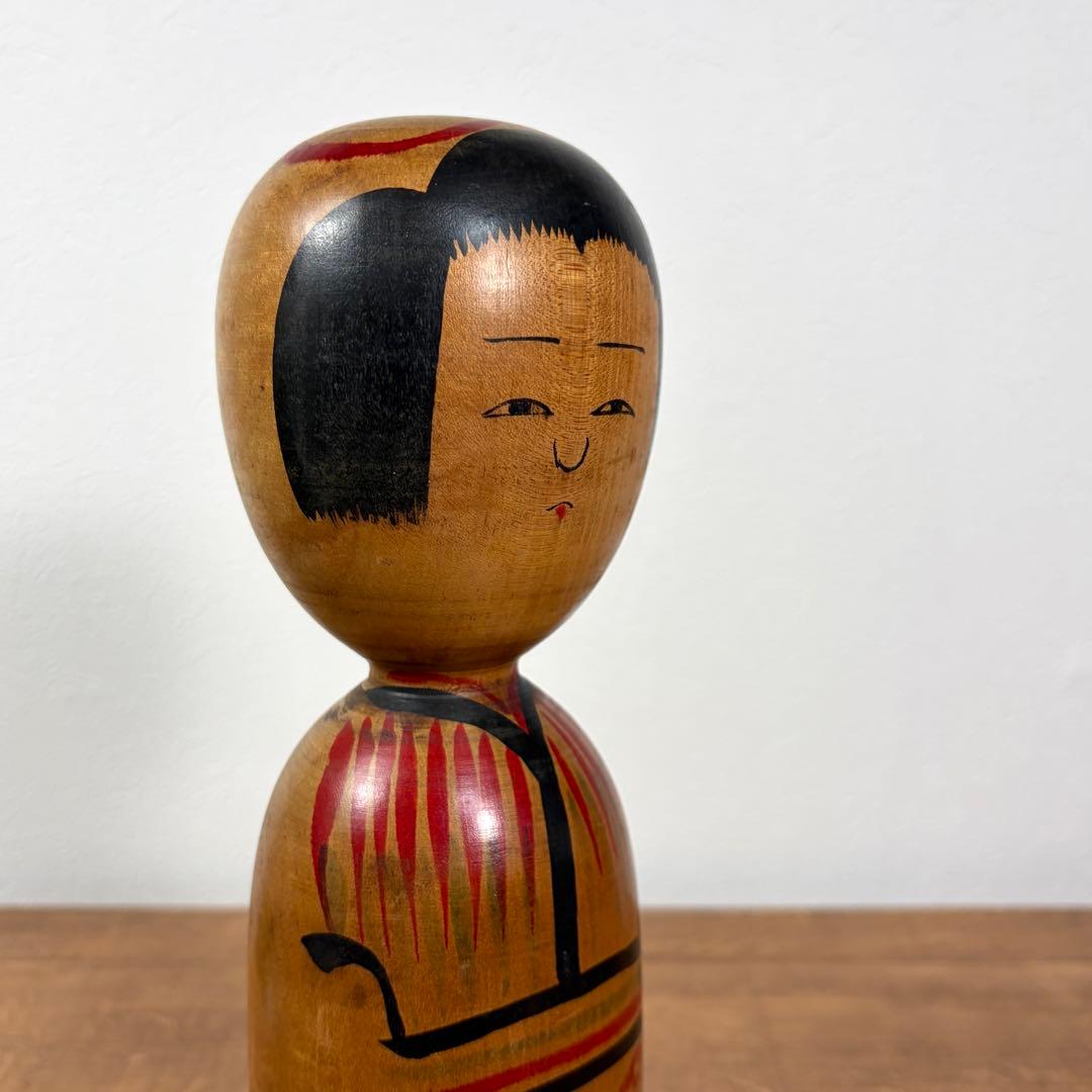 Ogura Kyutaro Traditional Kokeshi Doll, Kijiyama Style, Akita, Height 33 cm