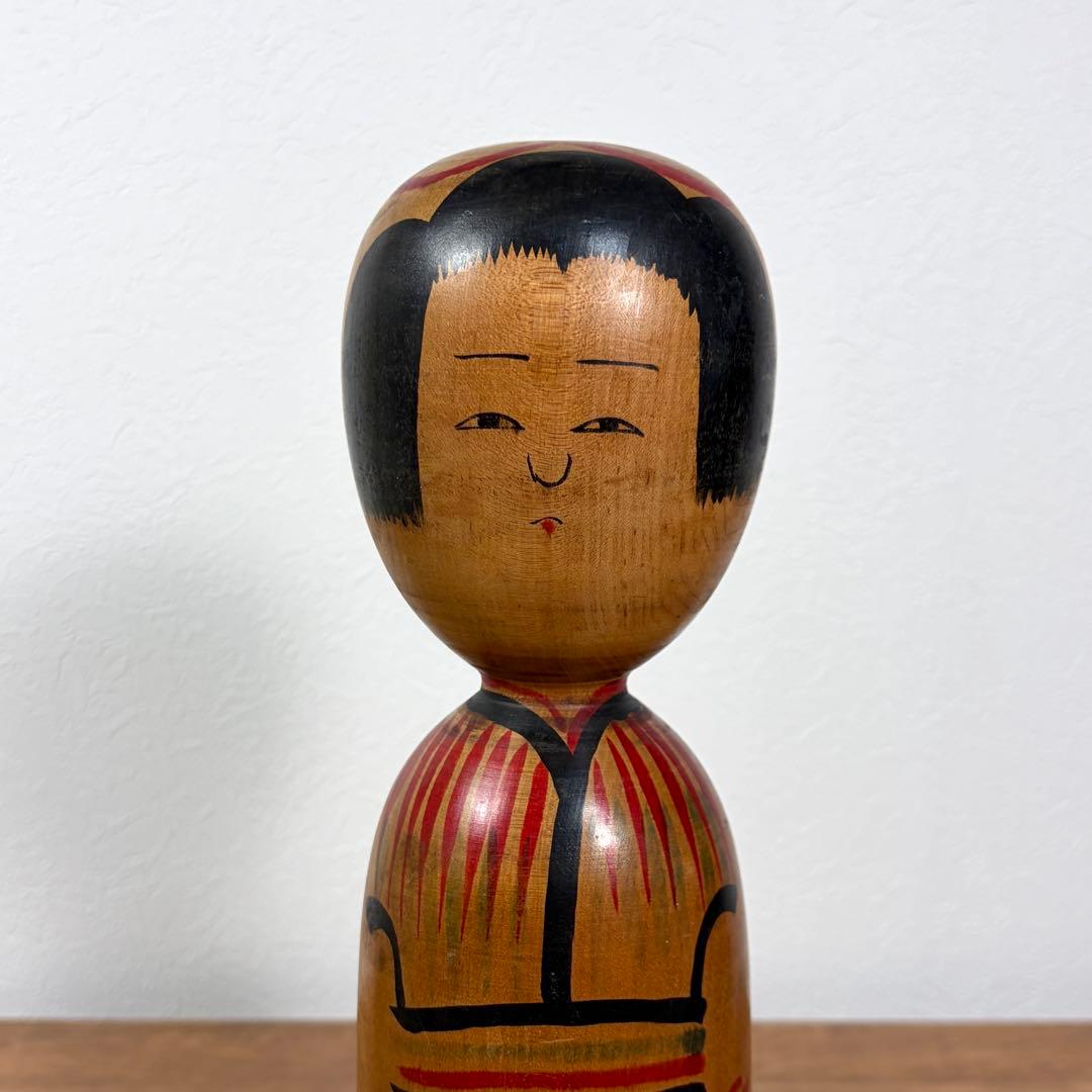 Ogura Kyutaro Traditional Kokeshi Doll, Kijiyama Style, Akita, Height 33 cm