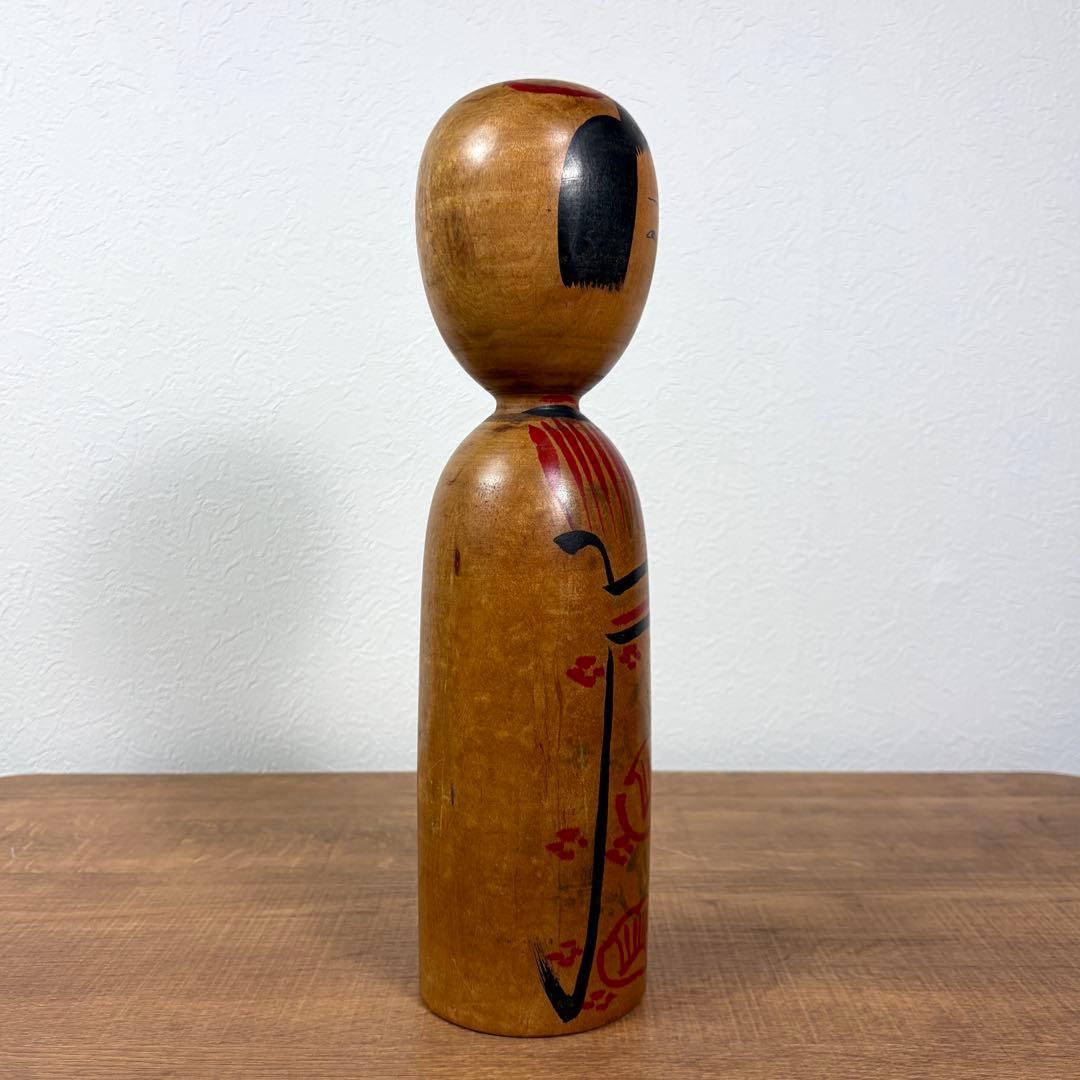 Ogura Kyutaro Traditional Kokeshi Doll, Kijiyama Style, Akita, Height 33 cm
