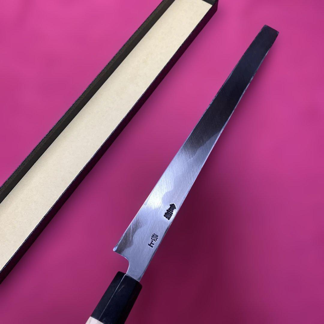 Aoni Steel Takohiki Sashimi Knife 330mm Single-Bevel Right-Handed Buffalo Horn Handle