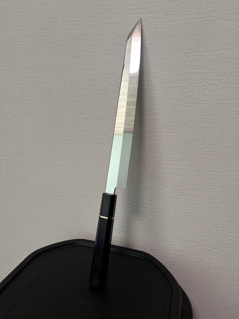 Kiritsuke Yanagiba Sashimi Knife Mirror Finish Ebony Buffalo Horn Handle 270mm
