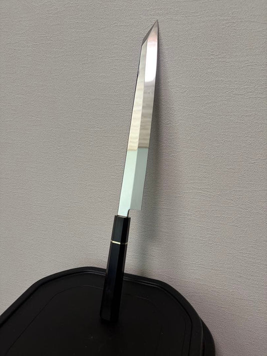 Kiritsuke Yanagiba Sashimi Knife Mirror Finish Ebony Buffalo Horn Handle 270mm