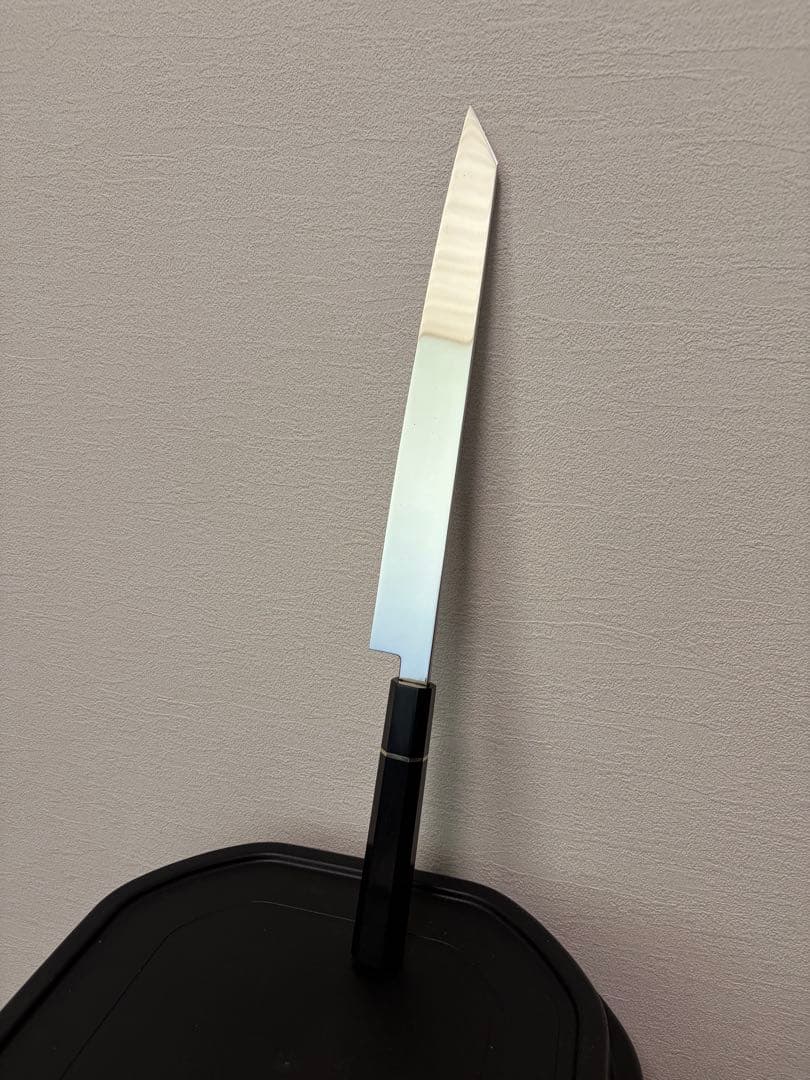 Kiritsuke Yanagiba Sashimi Knife Mirror Finish Ebony Buffalo Horn Handle 270mm