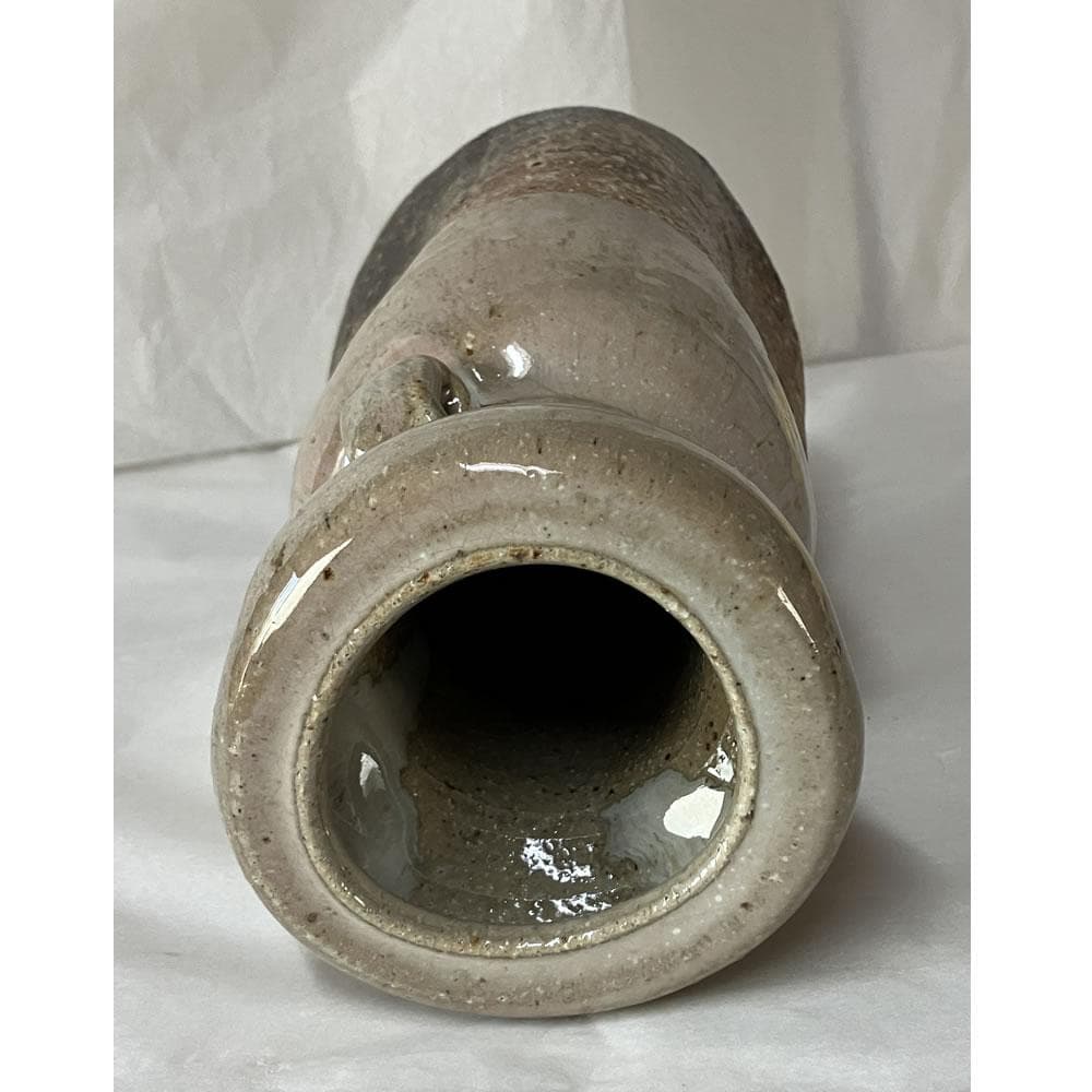 14th Sakakura Shinbei Hagi Ware Eared Flower Vase Haikaburi, with Box