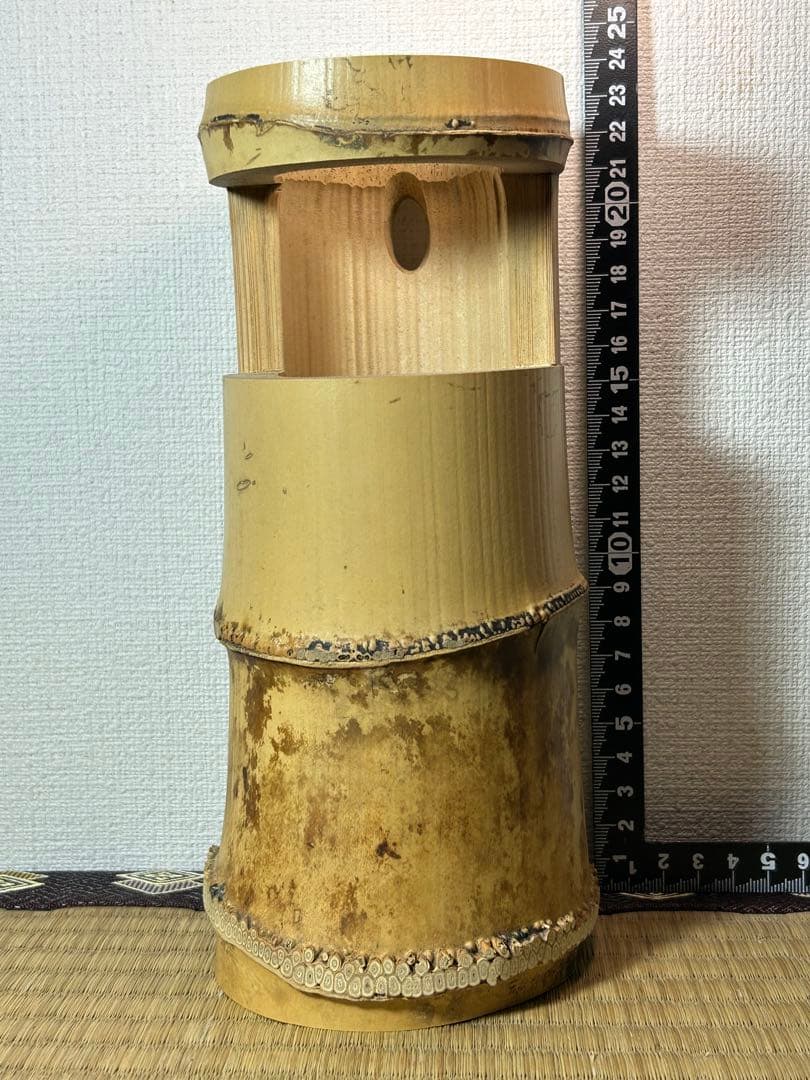 Hosotani Katsudo Bamboo Ichijugiri Flower Vase "Washin", Daitokuji, with Box