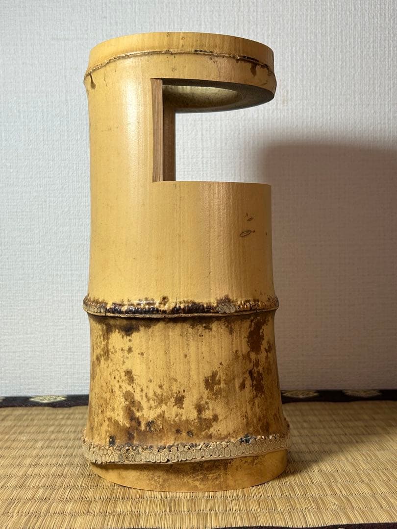 Hosotani Katsudo Bamboo Ichijugiri Flower Vase "Washin", Daitokuji, with Box