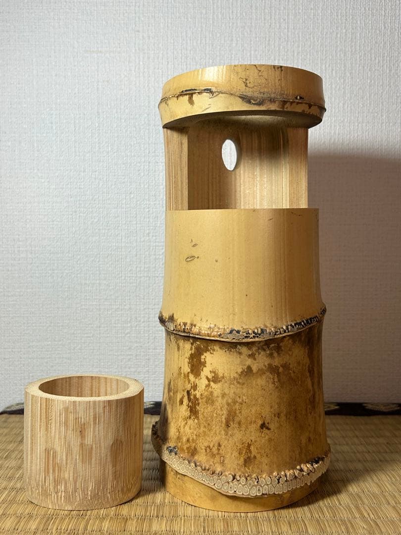 Hosotani Katsudo Bamboo Ichijugiri Flower Vase "Washin", Daitokuji, with Box