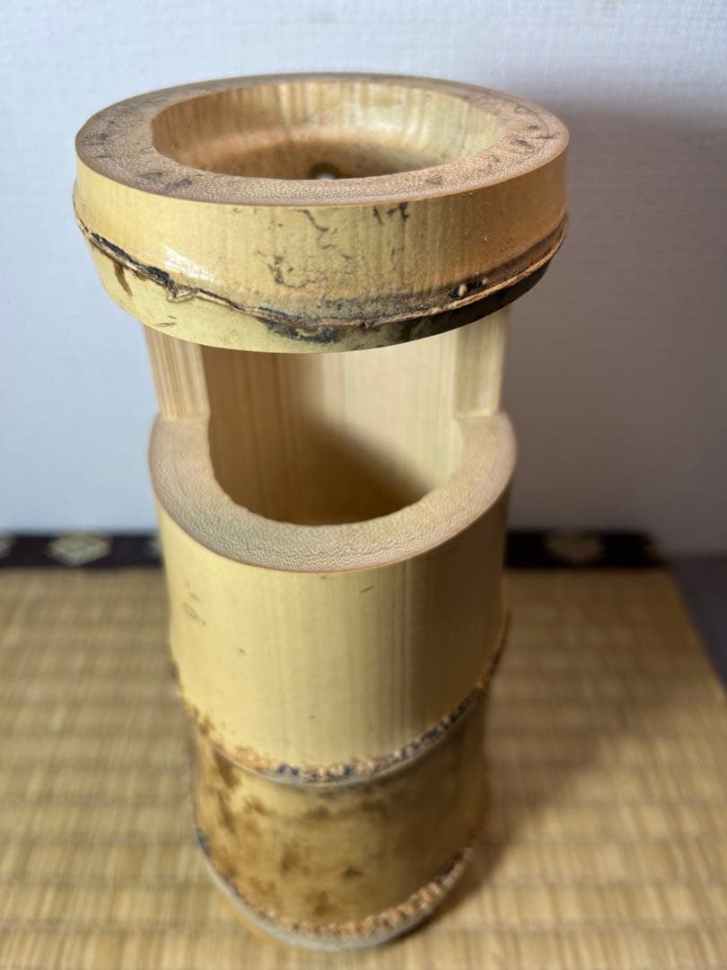 Hosotani Katsudo Bamboo Ichijugiri Flower Vase "Washin", Daitokuji, with Box