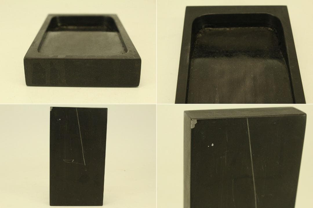 Japanese Maki-e Lacquer Suzuri-bako Writing Box and Inkstones Set 13.5 cm x 24.8 cm