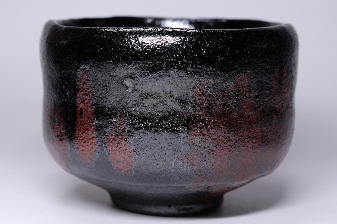 Sasaki Shoraku Black Chawan Tea Bowl Nonko Inazuma Utsushi with Box