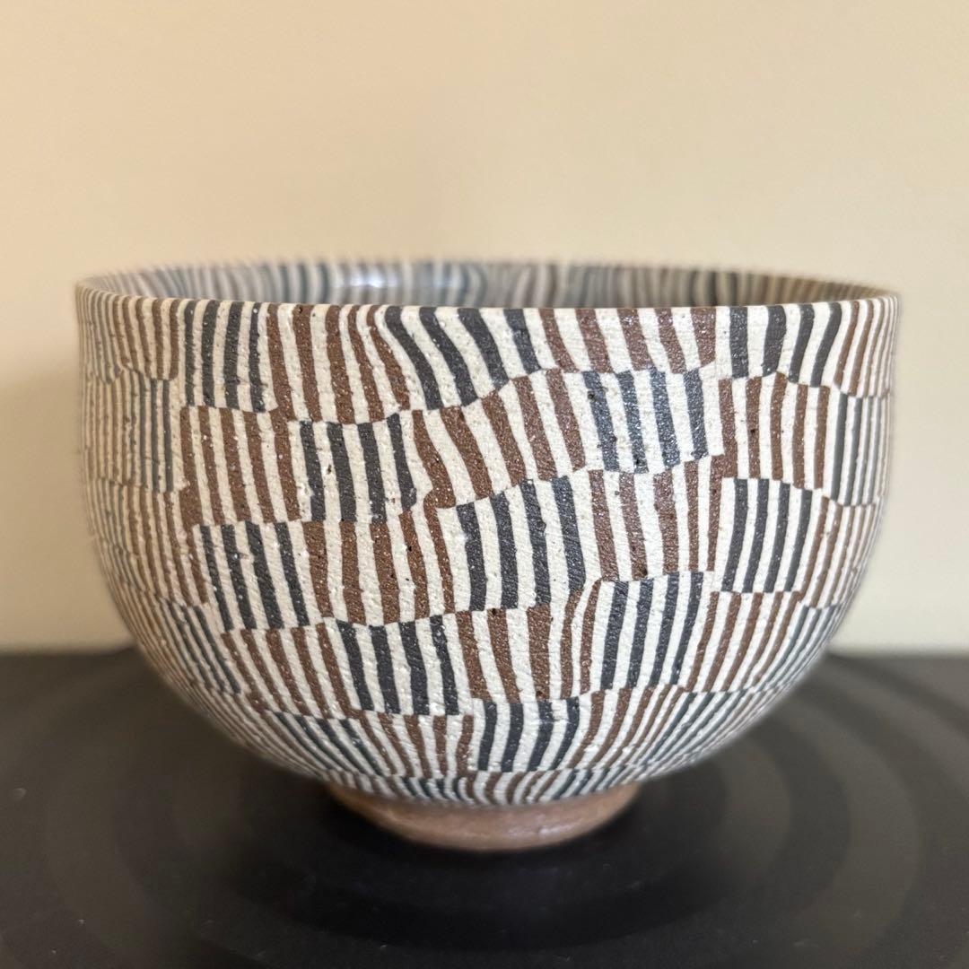Neriage Matcha Tea Bowl by Norio Mizuno, Seto Ware, Signed Box and Cloth