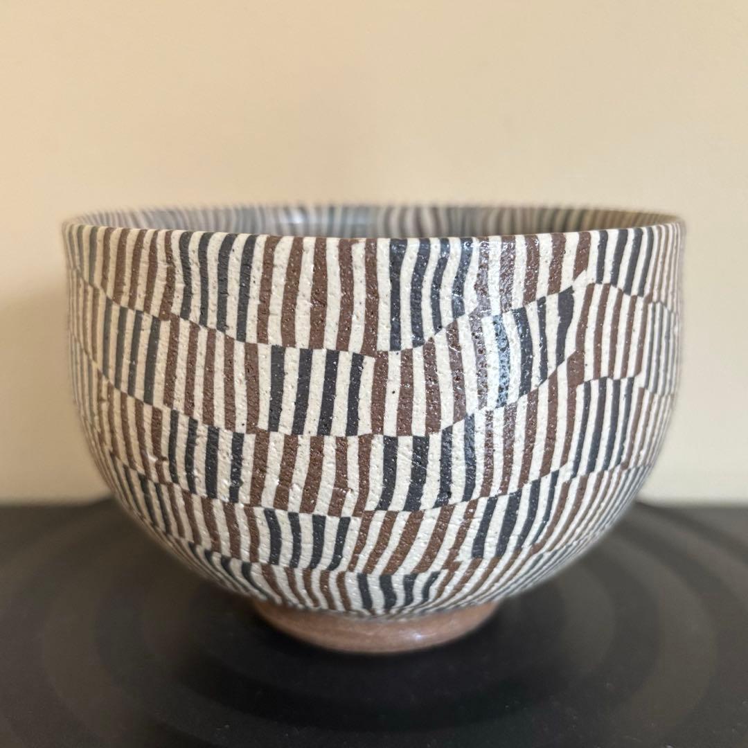 Neriage Matcha Tea Bowl by Norio Mizuno, Seto Ware, Signed Box and Cloth