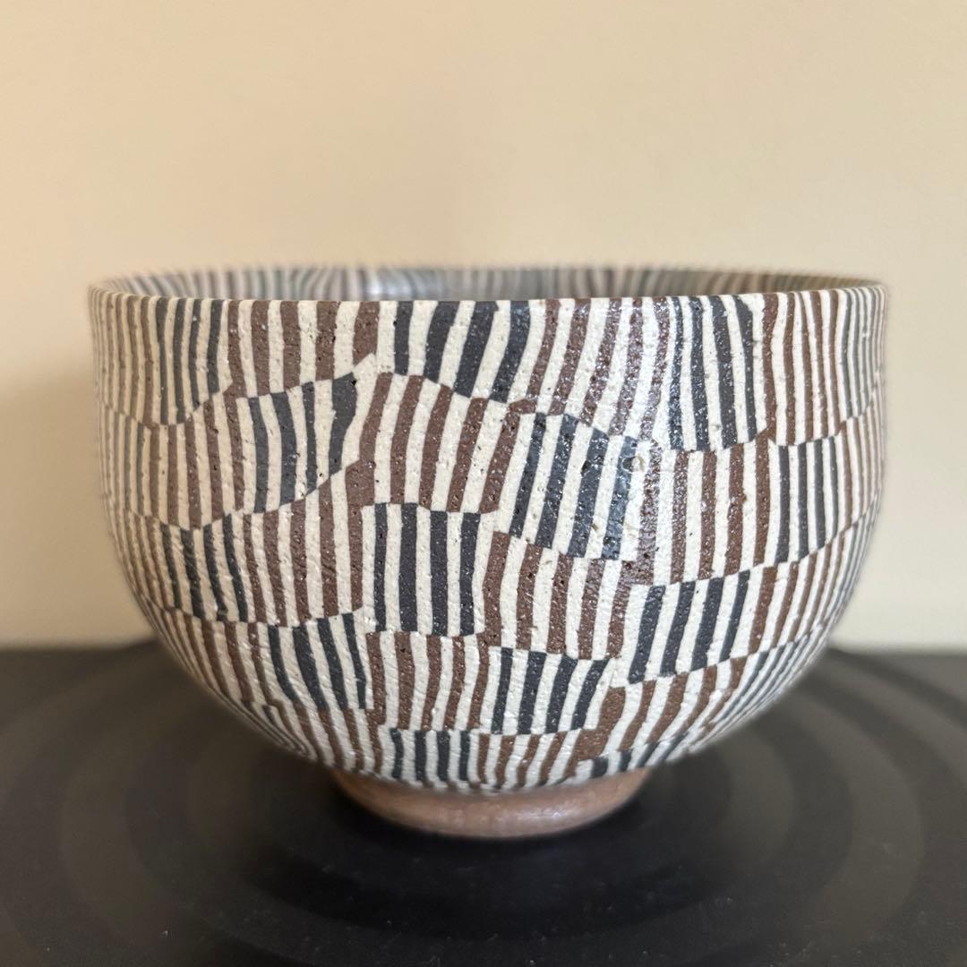Neriage Matcha Tea Bowl by Norio Mizuno, Seto Ware, Signed Box and Cloth