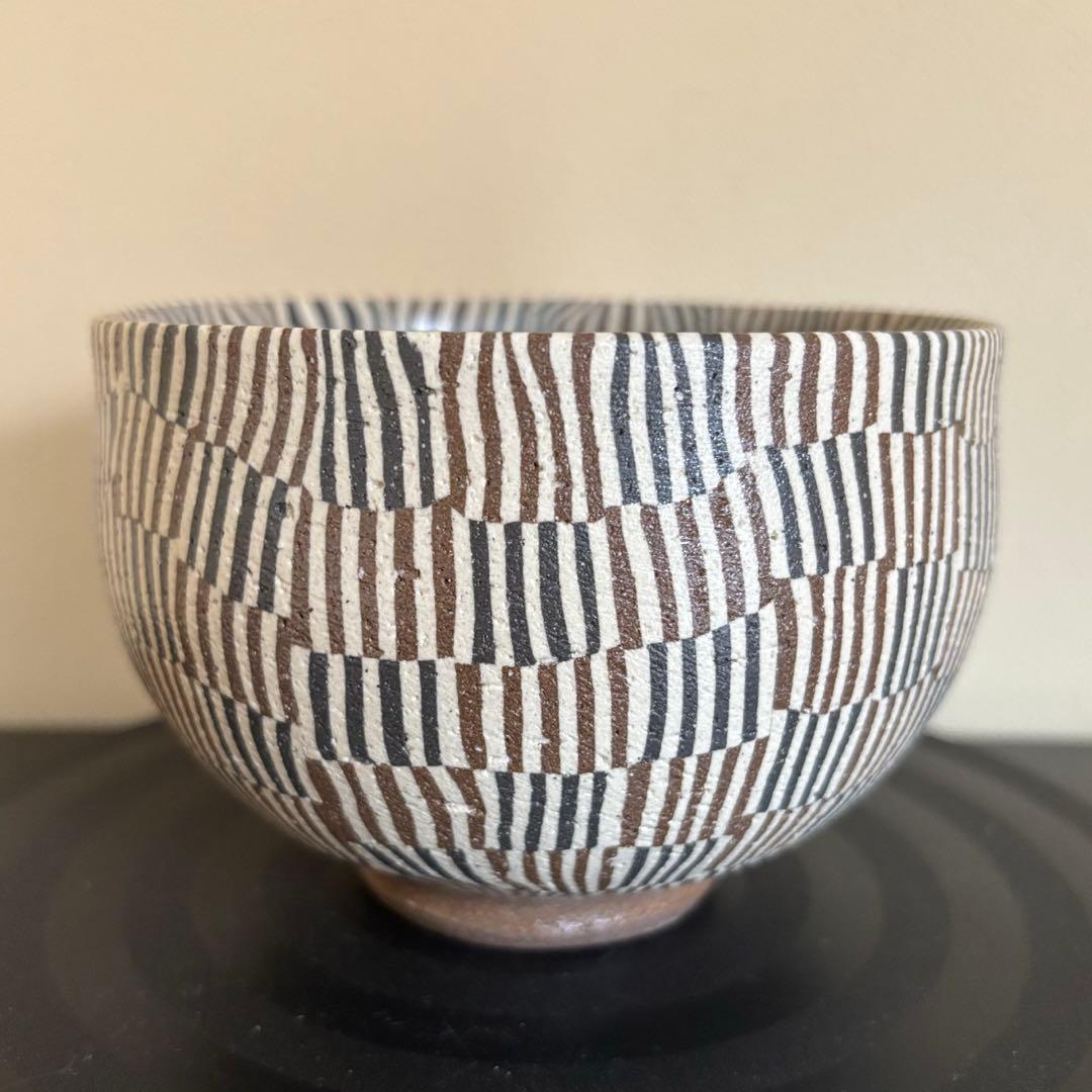 Neriage Matcha Tea Bowl by Norio Mizuno, Seto Ware, Signed Box and Cloth