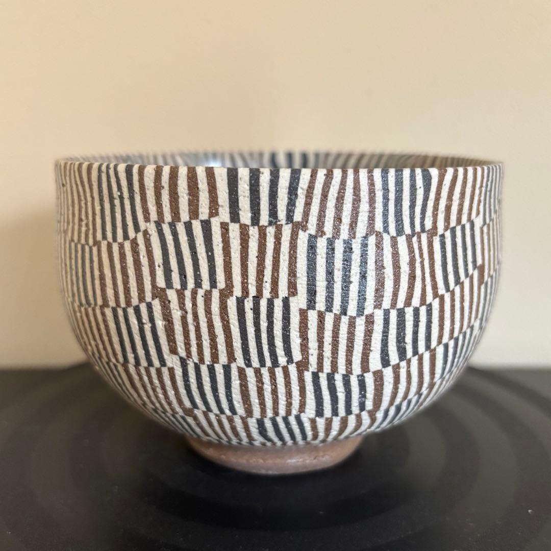 Neriage Matcha Tea Bowl by Norio Mizuno, Seto Ware, Signed Box and Cloth