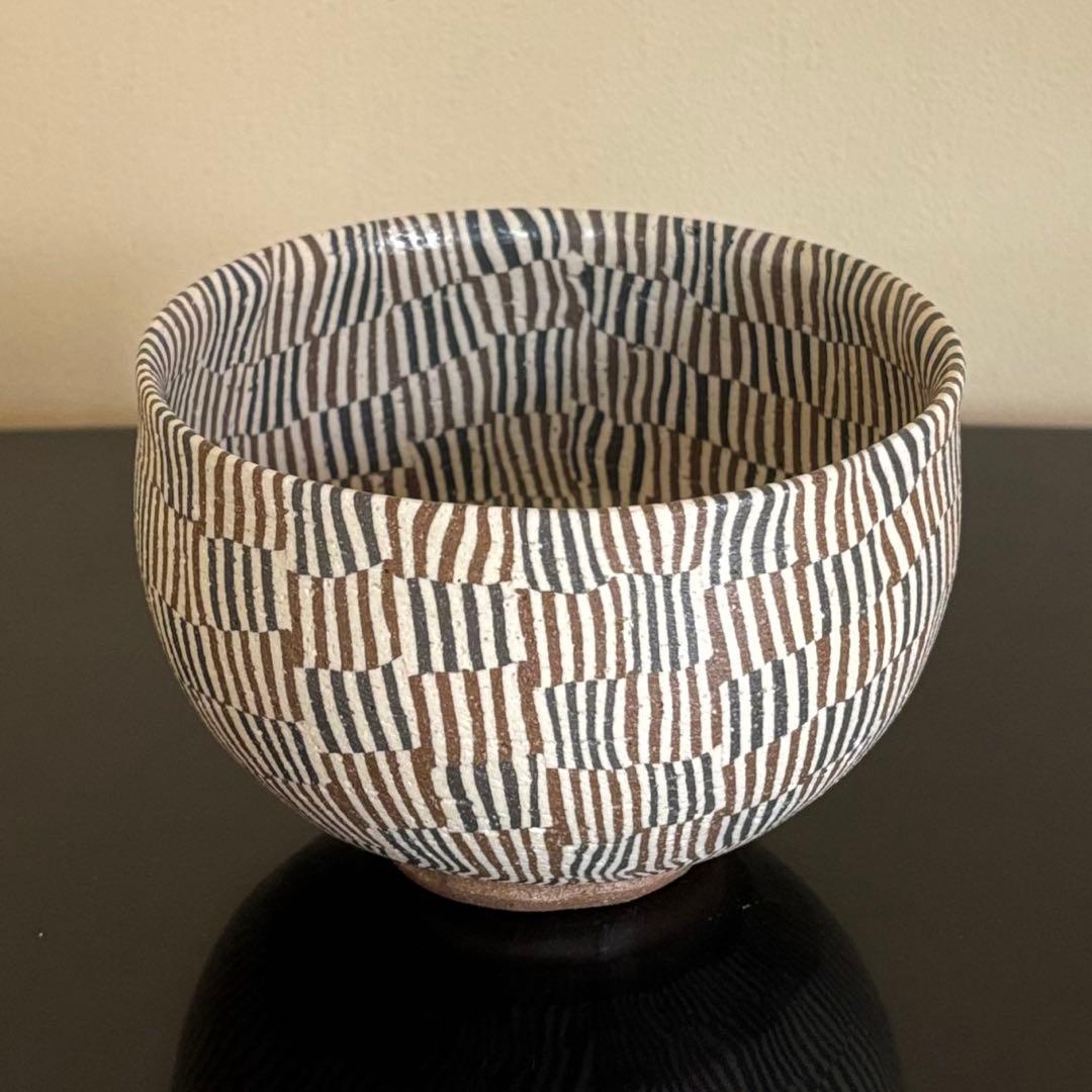 Neriage Matcha Tea Bowl by Norio Mizuno, Seto Ware, Signed Box and Cloth