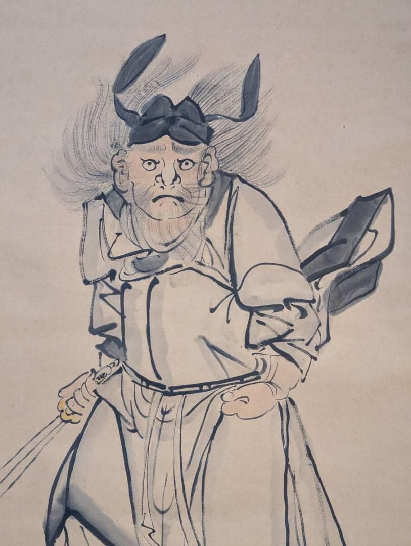 Hanging Scroll Shoki the Demon Queller by Mizuta Chikuho, Ink and Color Nanga