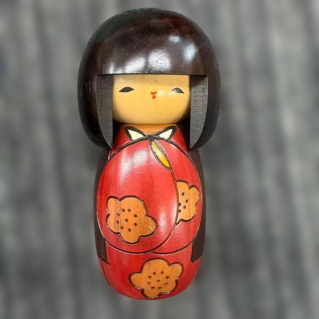Set of Three Usaburo Kokeshi Wooden Dolls, Gunma Sosaku Creative Kokeshi