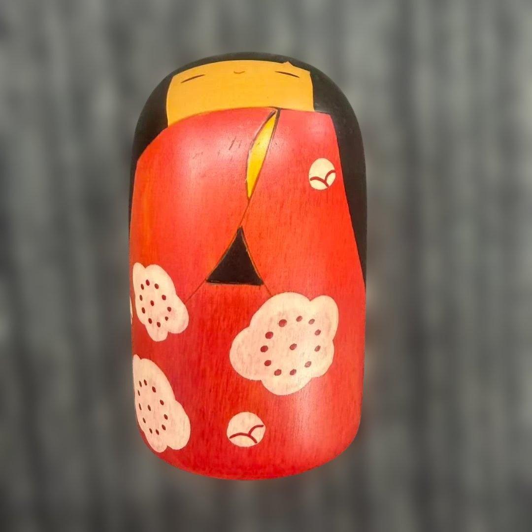 Set of Three Usaburo Kokeshi Wooden Dolls, Gunma Sosaku Creative Kokeshi