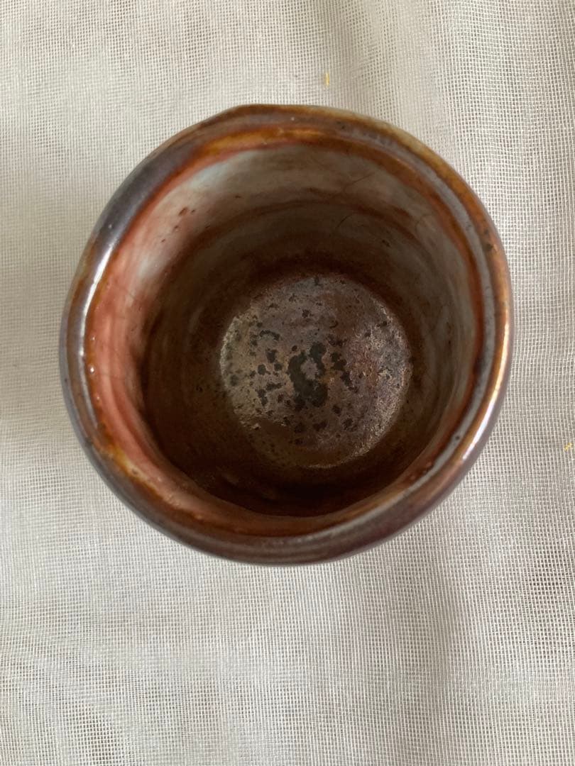 Kido Sadaaki Hafuri Shino Yunomi Teacup, Anagama Wood-Fired Shigaraki Ware