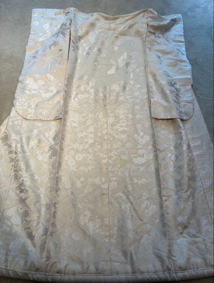 Shiromuku Bridal Kimono Silk Phoenix Four Seasons Floral Woven with Partial Embroidery