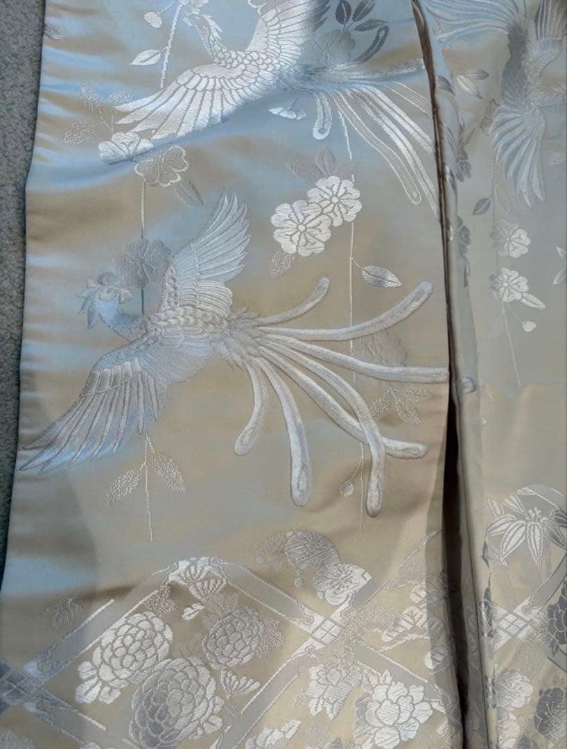 Shiromuku Bridal Kimono Silk Phoenix Four Seasons Floral Woven with Partial Embroidery