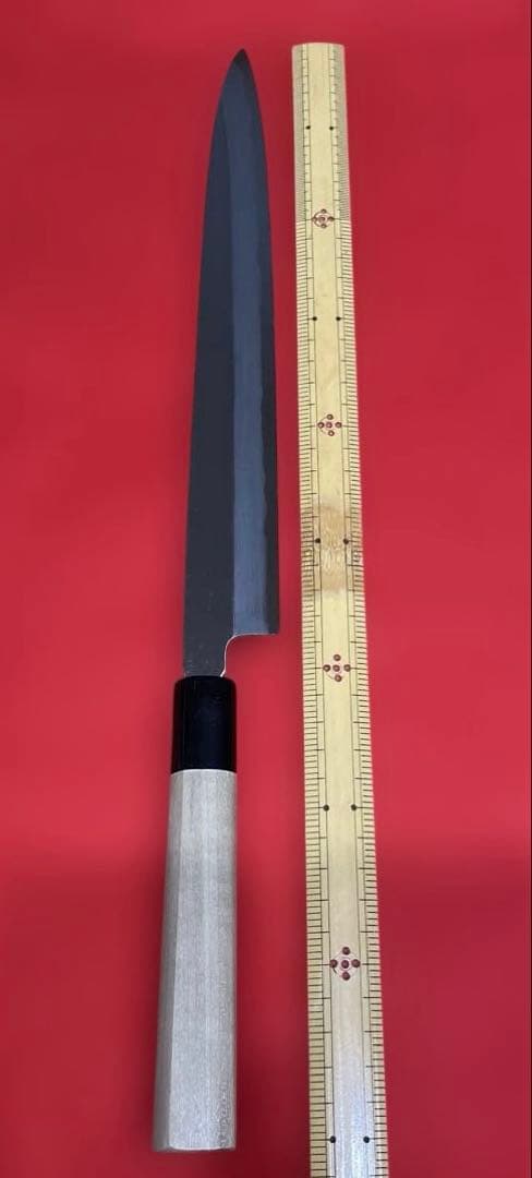 Yanagiba Sashimi Knife White Steel Kasumi Buffalo Horn Katsura Handle 30cm