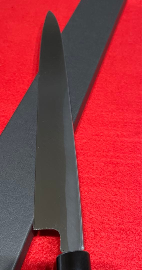 Yanagiba Sashimi Knife White Steel Kasumi Buffalo Horn Katsura Handle 30cm