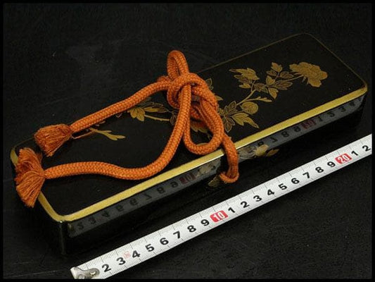 Antique Japanese Maki-e Lacquer Fumibako Letter Box Writing Document Case