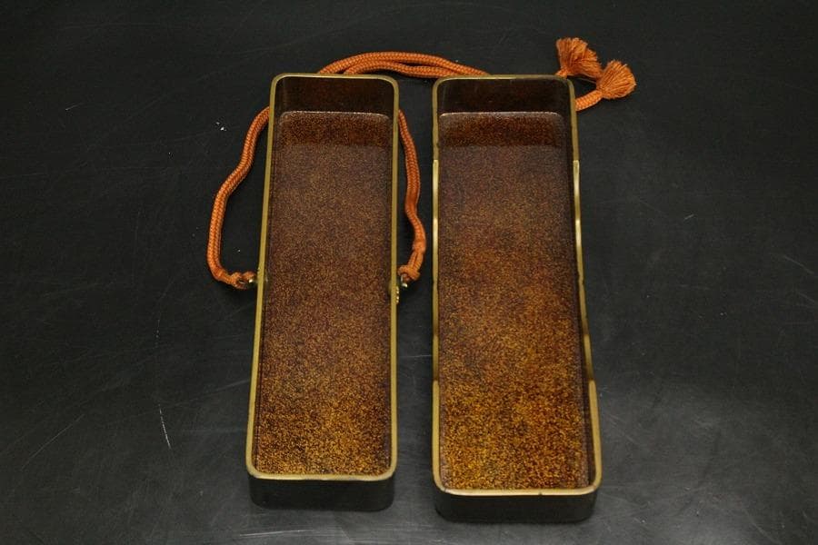 Antique Japanese Maki-e Lacquer Fumibako Letter Box Writing Document Case