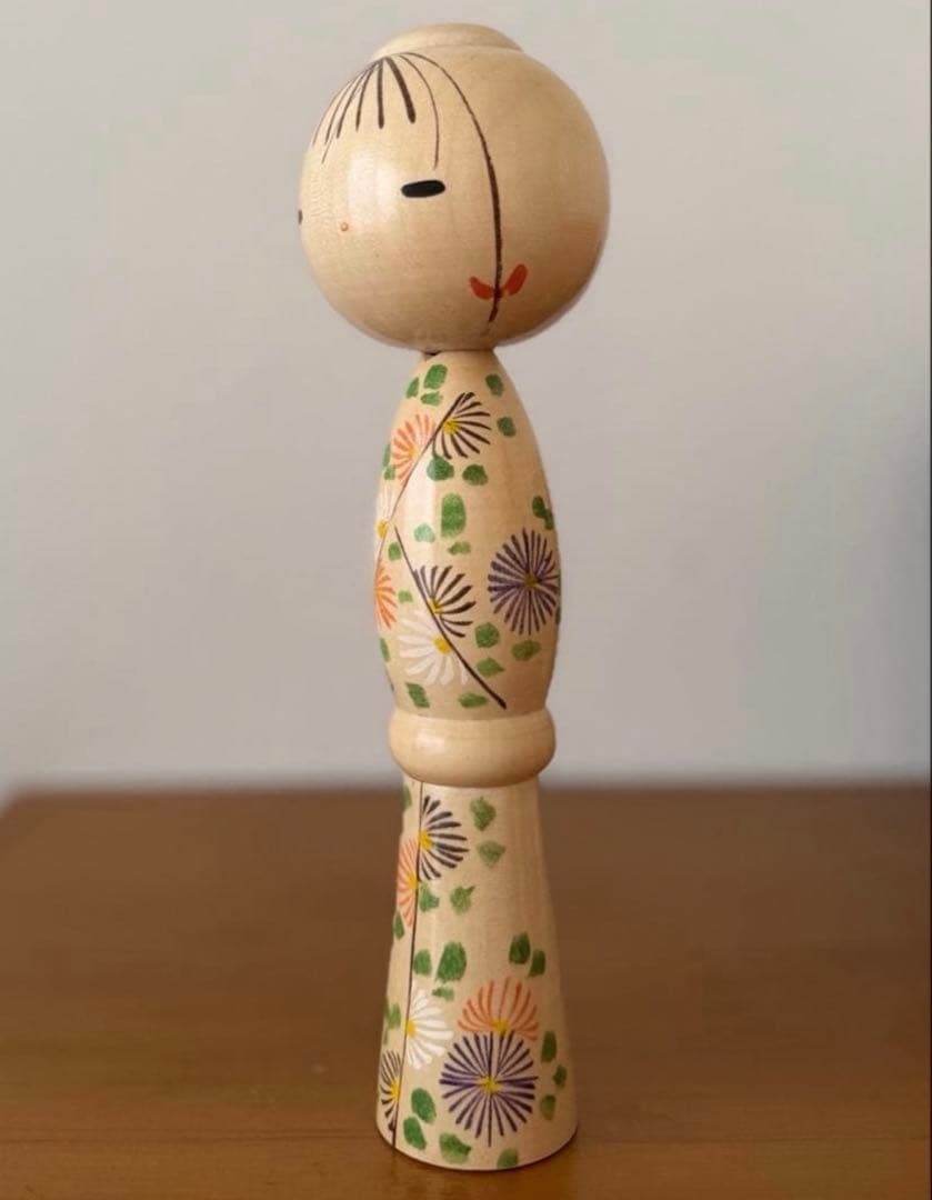 Showa Retro Creative Kokeshi Doll by Yajima Suihou 23 cm with Stand, Vintage