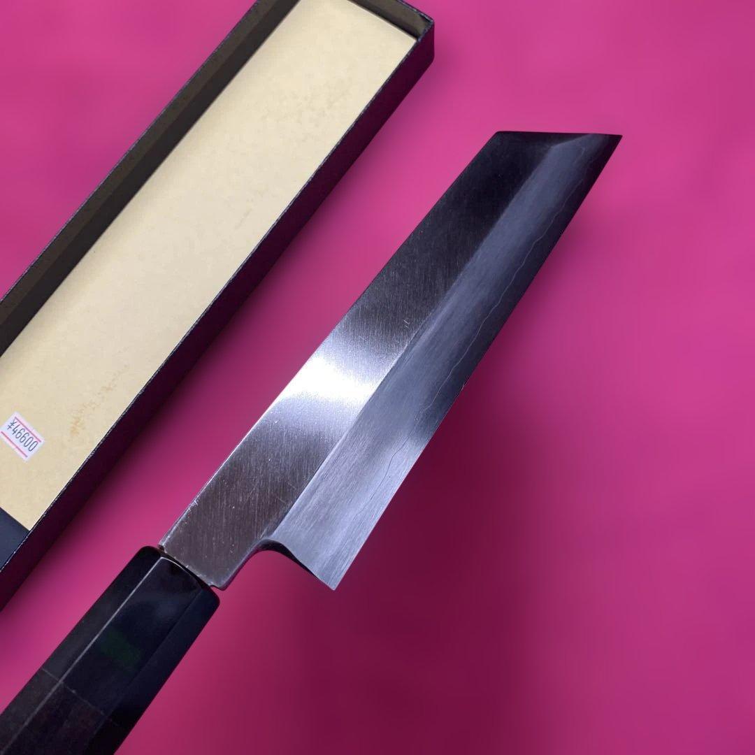 Ginsan Steel Kenmuki Mukimono Knife Single-Bevel Ebony Octagonal Handle 210mm
