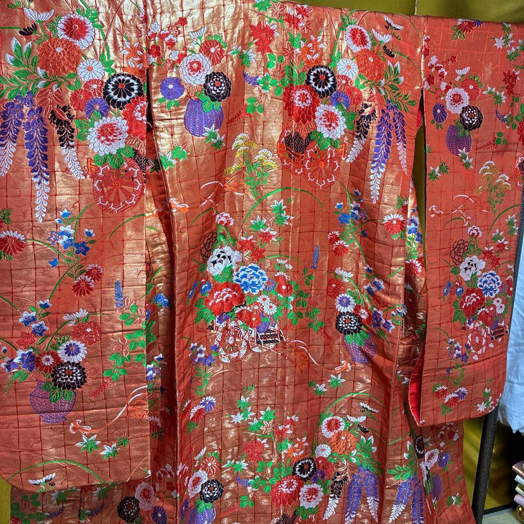 Uchikake Iro-uchikake Wedding Kimono Nishijin-ori Pure Silk Flower Cart