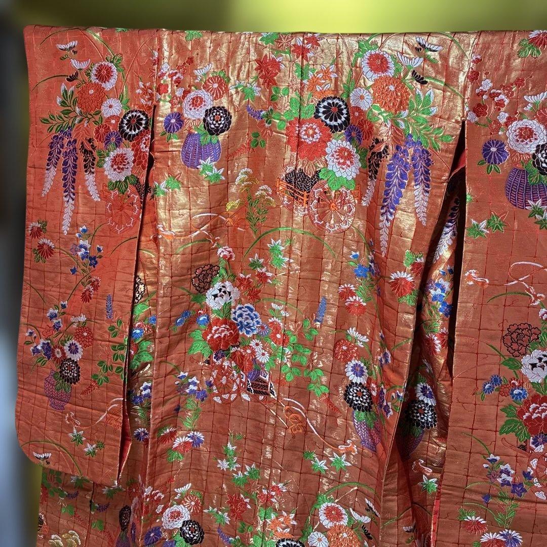 Uchikake Iro-uchikake Wedding Kimono Nishijin-ori Pure Silk Flower Cart