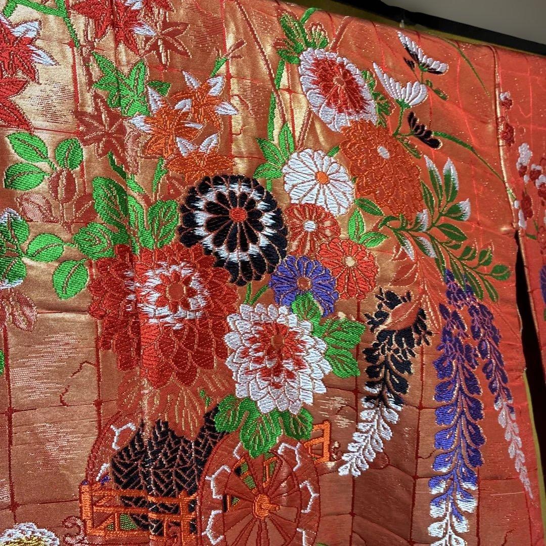 Uchikake Iro-uchikake Wedding Kimono Nishijin-ori Pure Silk Flower Cart