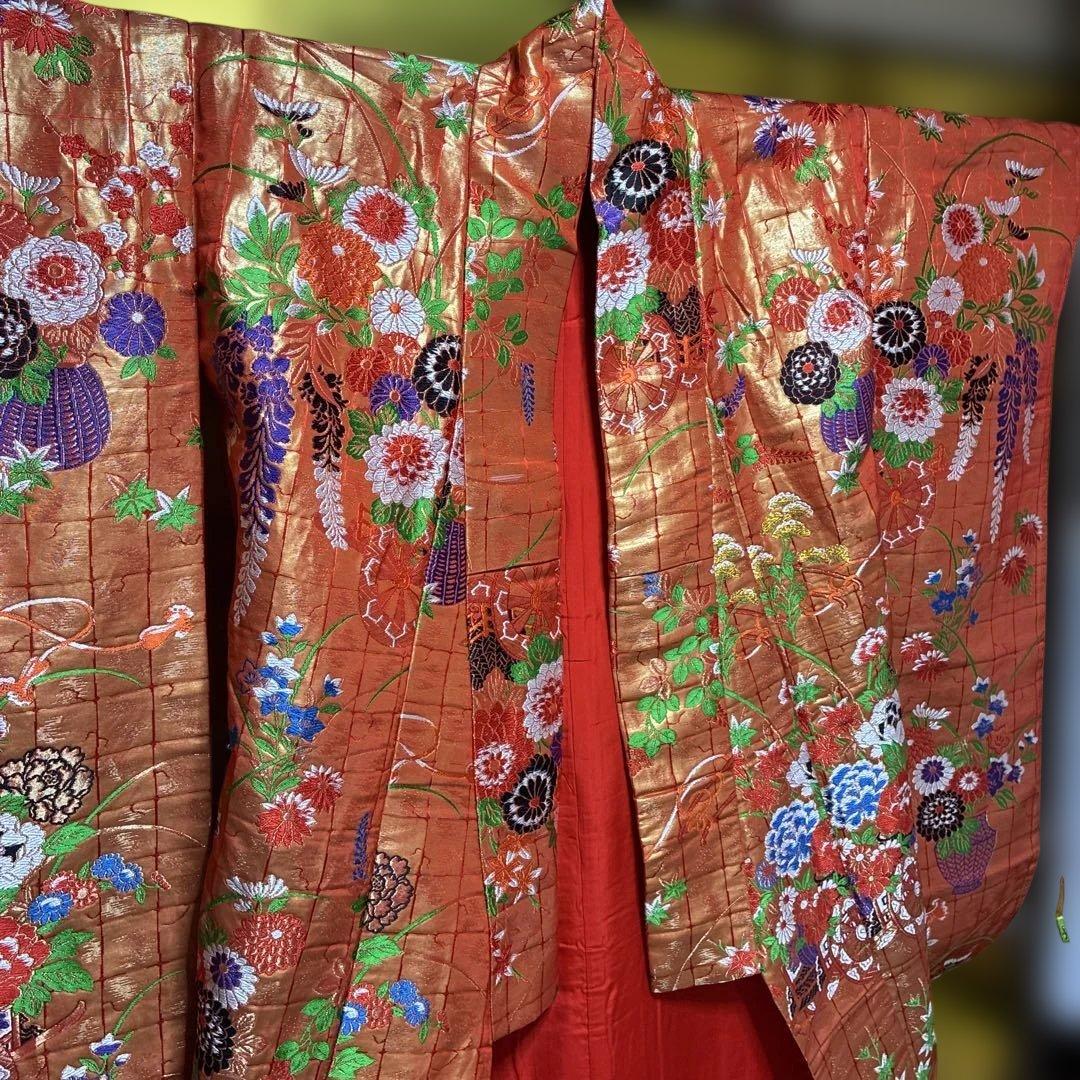 Uchikake Iro-uchikake Wedding Kimono Nishijin-ori Pure Silk Flower Cart