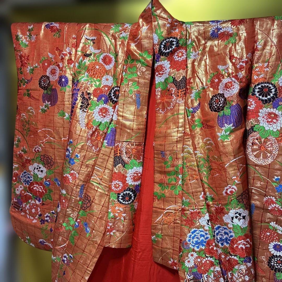 Uchikake Iro-uchikake Wedding Kimono Nishijin-ori Pure Silk Flower Cart
