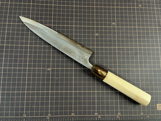 Yusei Deba Knife Minoroshi Hosodeba Shirogami No.2 Buffalo Horn Handle 18 cm
