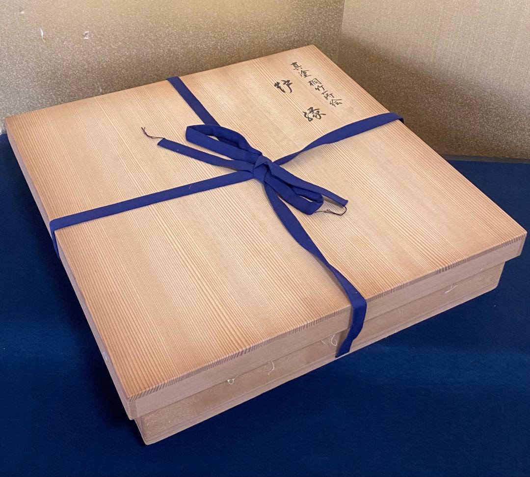 Keishin Japanese Tea Ceremony Robuchi Hearth Frame Shinnuri Lacquer Kiri Take Maki-e Approx. 42 cm square x height approx. 6.5 cm