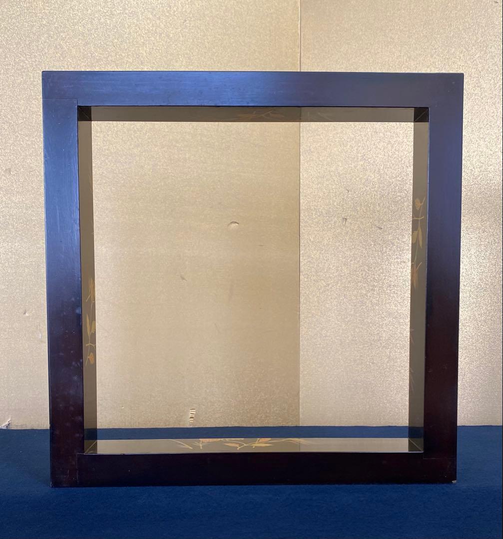 Keishin Japanese Tea Ceremony Robuchi Hearth Frame Shinnuri Lacquer Kiri Take Maki-e Approx. 42 cm square x height approx. 6.5 cm