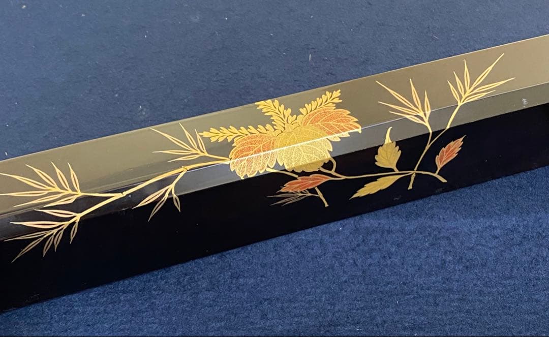 Keishin Japanese Tea Ceremony Robuchi Hearth Frame Shinnuri Lacquer Kiri Take Maki-e Approx. 42 cm square x height approx. 6.5 cm
