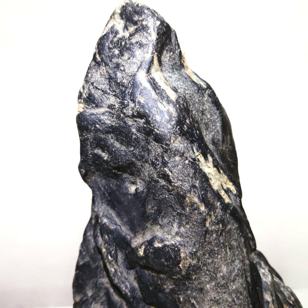 Suiseki Viewing Stone Ishitegawa Mountain-Shape Large River Stone with Stand