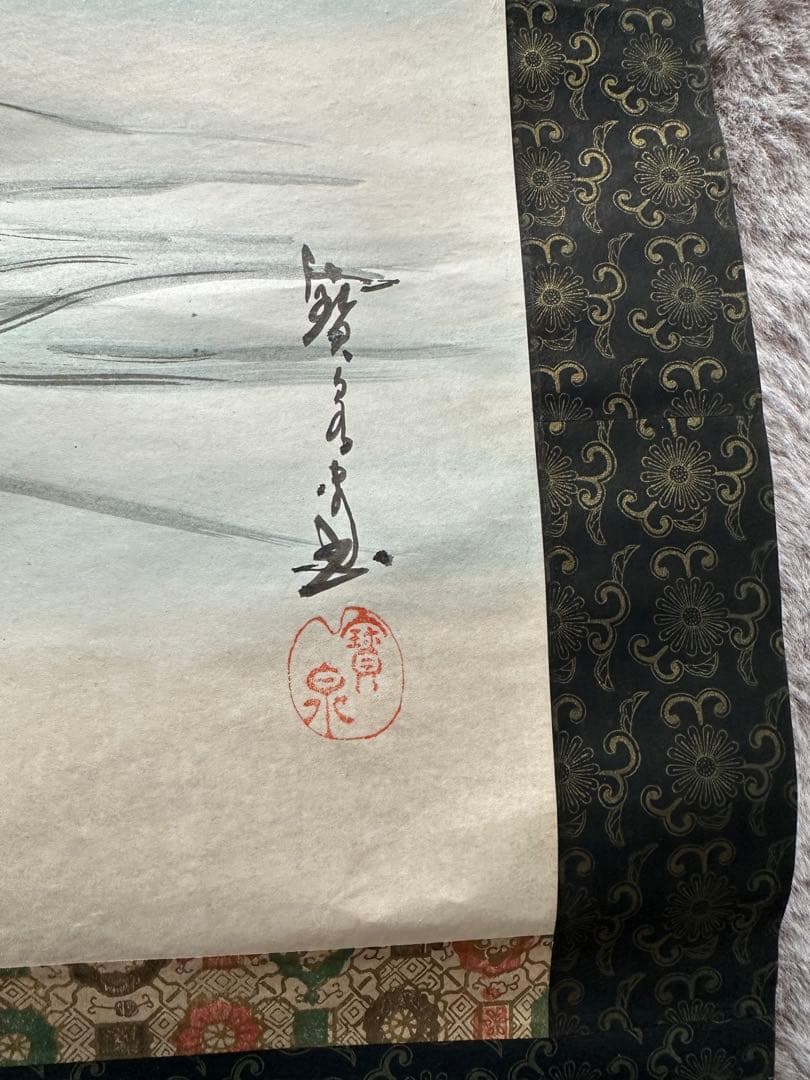 Japanese Hanging Scroll Kakejiku Mounted Samurai Warrior Musha-e Painting
