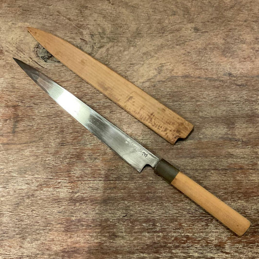 Minamoto Kanekichi Yagi Yanagiba Sashimi Knife 28.5cm Kyoto with Wooden Saya
