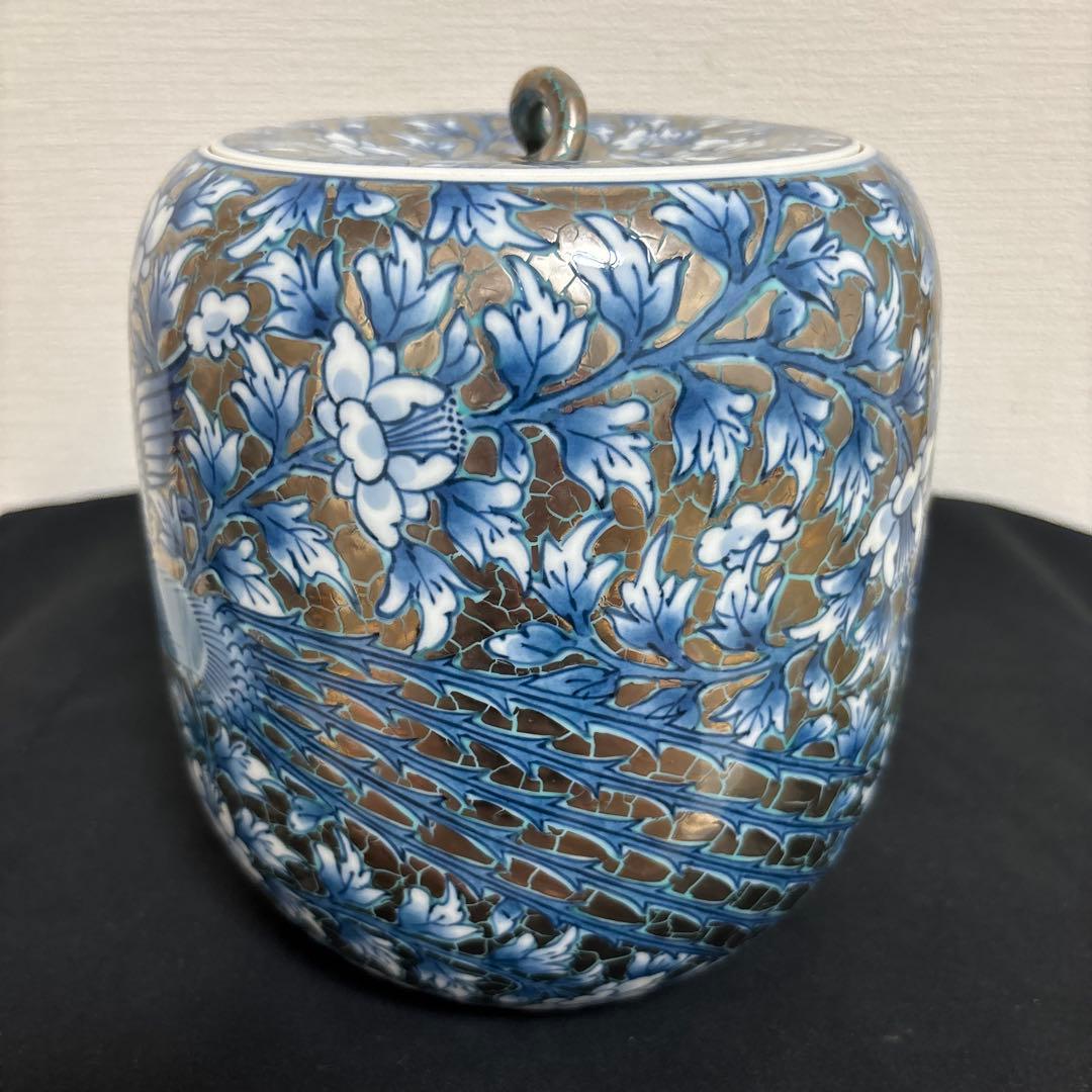 Fujii Shumei Arita-yaki Vase Tsubo Jar White Platinum Kirin Phoenix Design